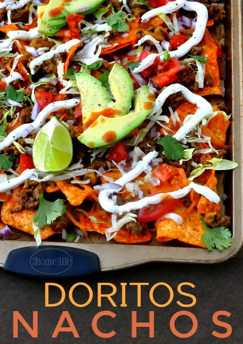 These Doritos Nachos are the perfect game day appetizer or a quick and easy meal! via firsthomelovelife.com