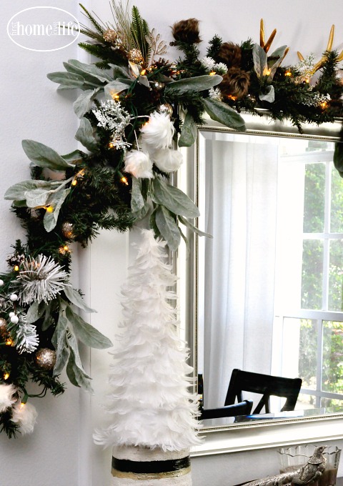 HOW TO CUSTOMIZE HOLIDAY GARLAND- MAKE CHEAP CHRISTMAS GARLAND LOOK MORE EXPENSIVE- CHRISTMAS DECORATING TIPS AND TRICKS VIA FIRSTHOMELOVELIVE.COM