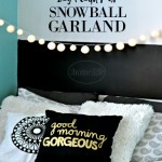 DIY snowball garlard | very PBteen | Perfect for a tween or teens room decor via firsthomelovelife.com