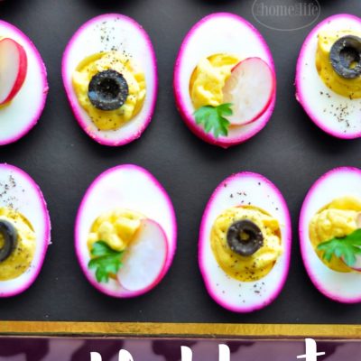 Pickled Beet Deviled Eggs