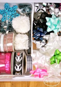 how to neatly and easily store your gift wrap for holidays and all occassions so you can have access to it all year | Gift Wrap Organization via firsthomelovelife.com