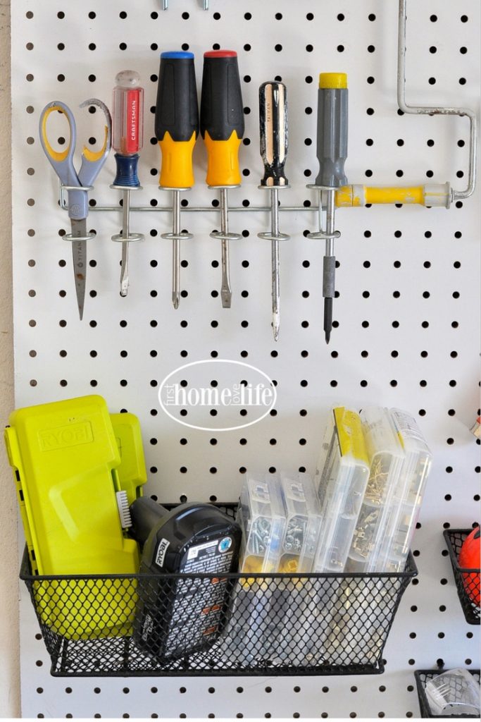 GARAGE ORGANIZATION IDEAS- CREATE A HOME IMPROVEMENT STATION IN YOUR GARAGE VIA FIRSTHOMELOVELIFE.COM