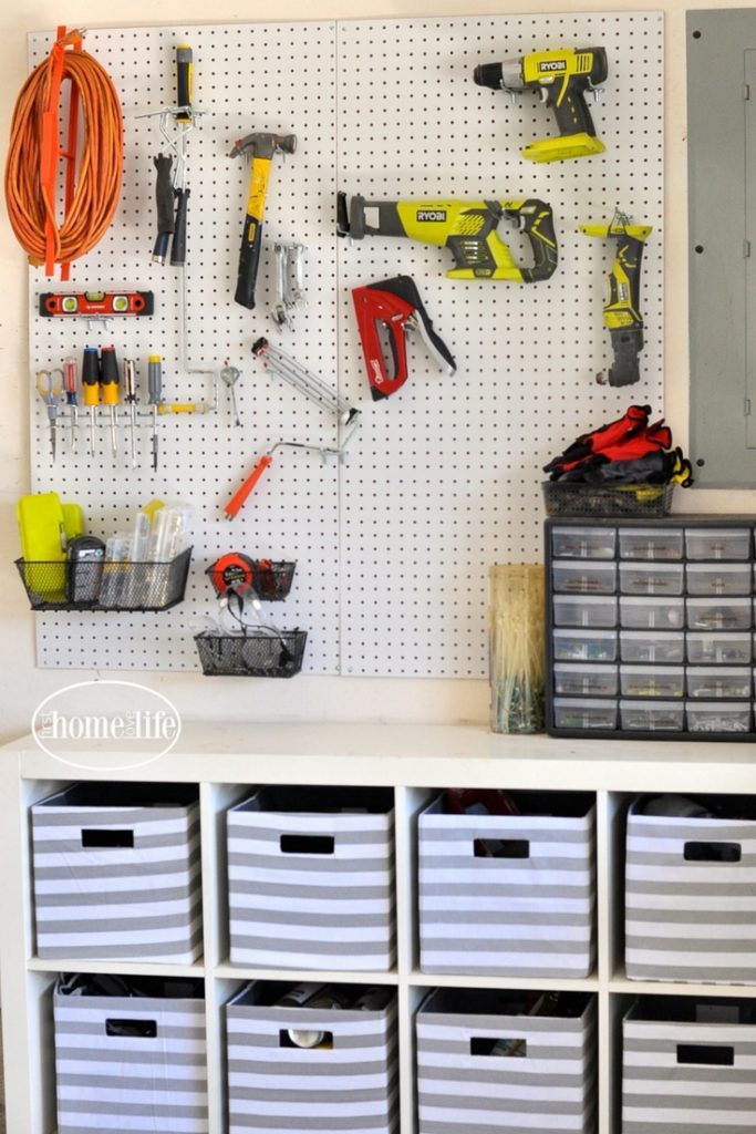 GARAGE ORGANIZATION IDEAS- CREATE A HOME IMPROVEMENT STATION IN YOUR GARAGE VIA FIRSTHOMELOVELIFE.COM