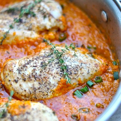 Chicken in Roasted Red Pepper Sauce