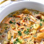 smoked salmon and potato chowder via firsthomelovelife.com