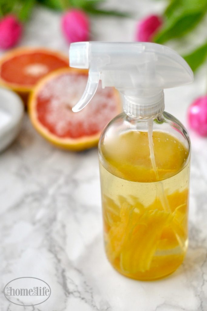 This homemade grapefruit all purpose cleaner not only smells fantastic but is great at cutting through soap scum, grease and anything else you can imagine! via firsthomelovelife.com