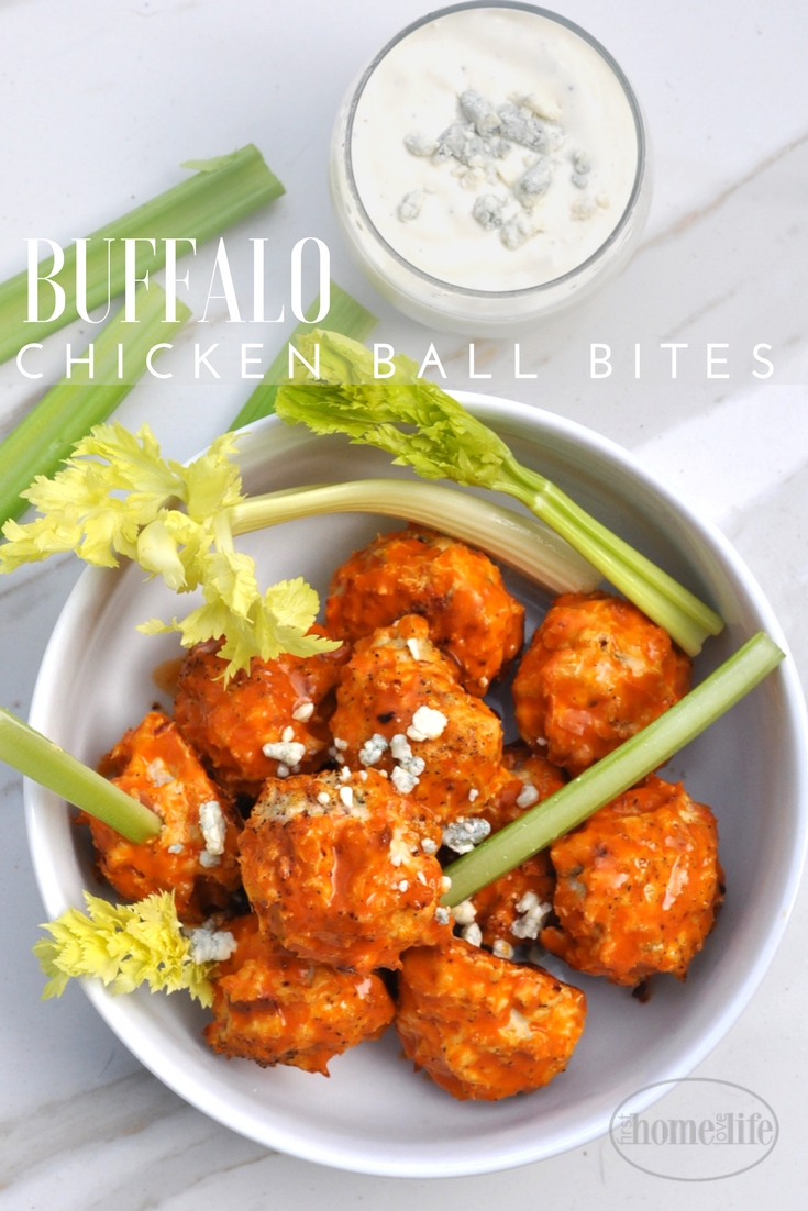 Chicken wings without the messy fingers! This BUFFALO CHICKEN BALL BITES are the perfect game day appetizer! via firsthomelovelife.com