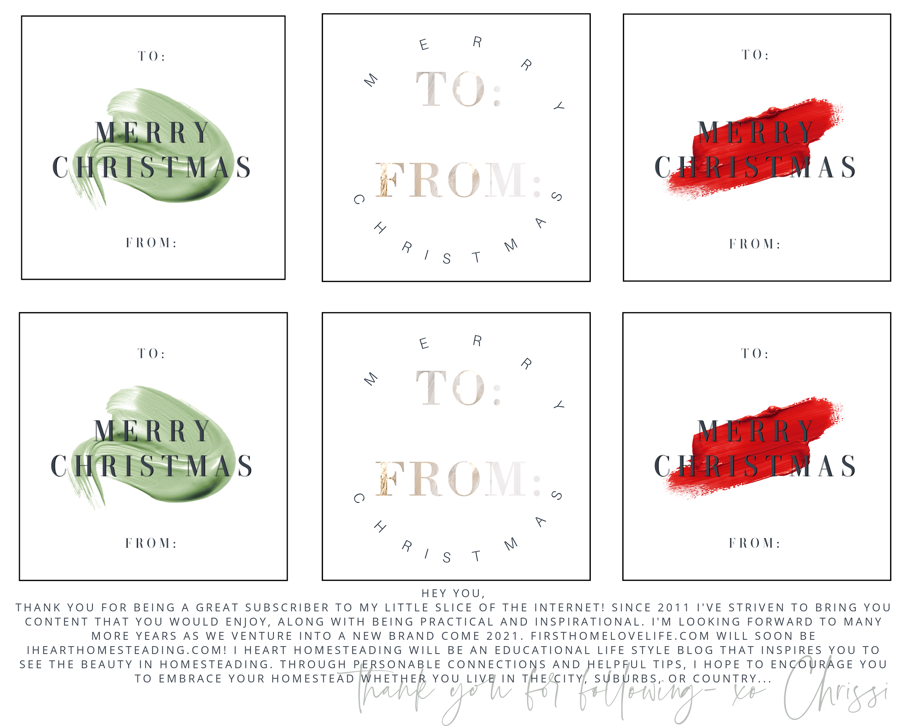 Printable Christmas Gift Tag for Print and Cut