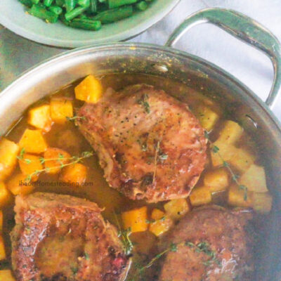 Easy One Pan Pineapple Thyme Pork Chops