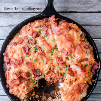 Breakfast Sausage, Bacon & Egg Biscuit Casserole