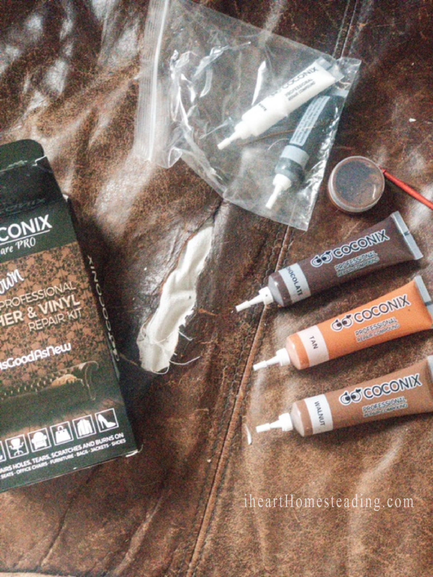 Repair burns and holes on leather and vinyl with Coconix Leather