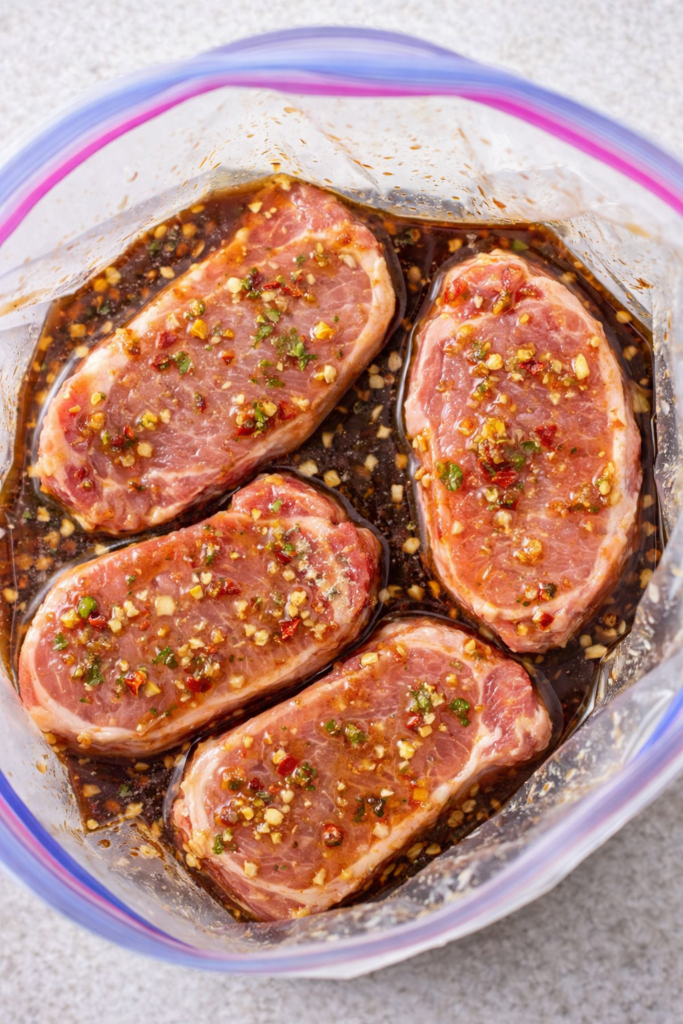 Caribbean Rum–Marinated Pork Chops in Zip-Top Bag