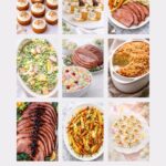 Collage of Easter recipes including carrot cake cupcakes, Easter desserts, glazed ham, casserole, roasted carrots, deviled eggs, and spring side dishes with text that reads The Best Easter Recipes for Brunch, Dinner, Sides, and Desserts