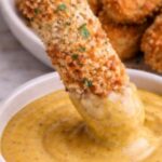 crispy homemade chicken fry dipped in creamy honey mustard sauce