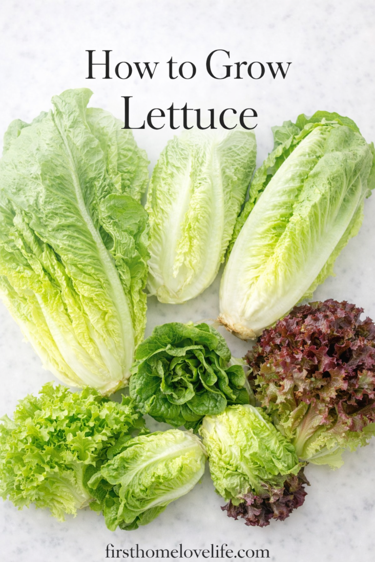 different varieties of lettuce including romaine butterhead and red leaf on marble background for how to grow lettuce gardening guide