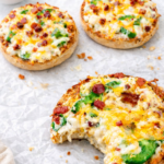 jalapeno popper english muffin pizzas with bacon jalapenos and melted cream cheese