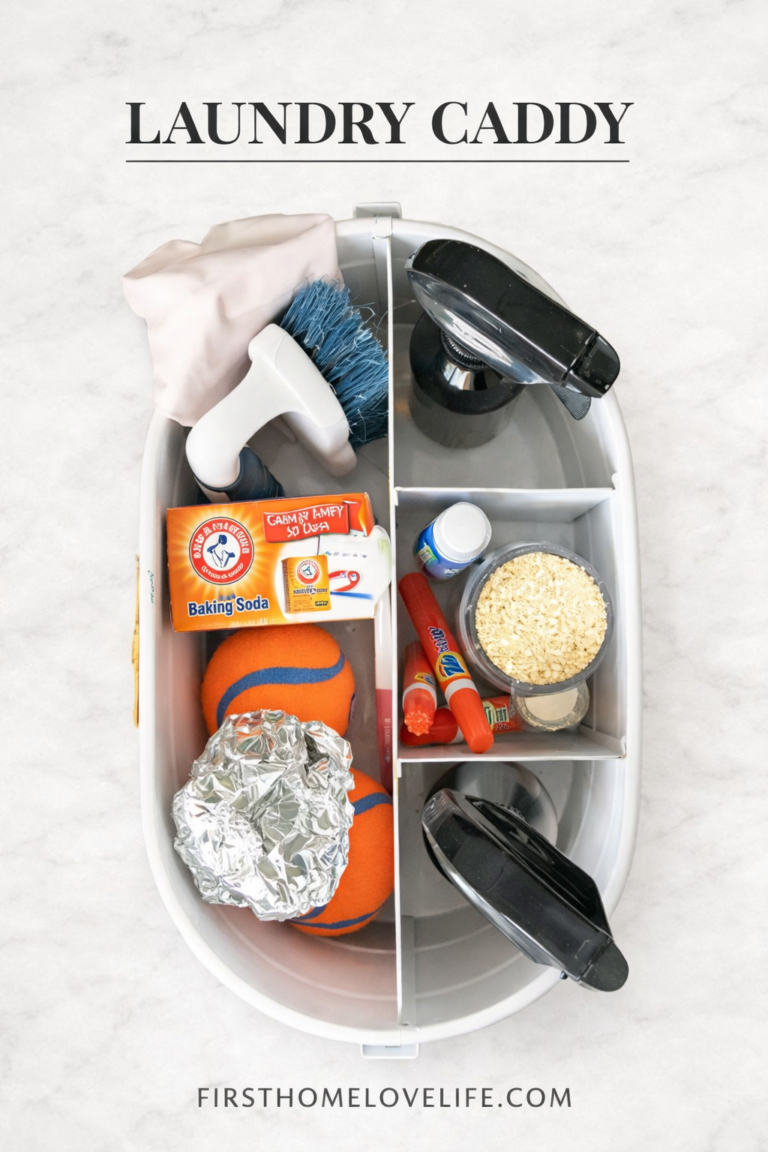 laundry stain caddy with baking soda brushes stain remover and laundry tools organized for stain removal