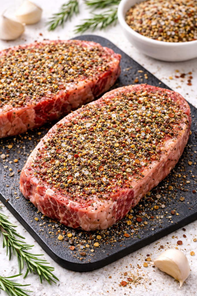 Ribeye Steak with Montreal Steak Seasoning