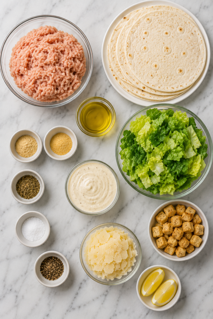 Everything you need to make crispy Chicken Caesar Smash Tacos at home with simple fresh ingredients.