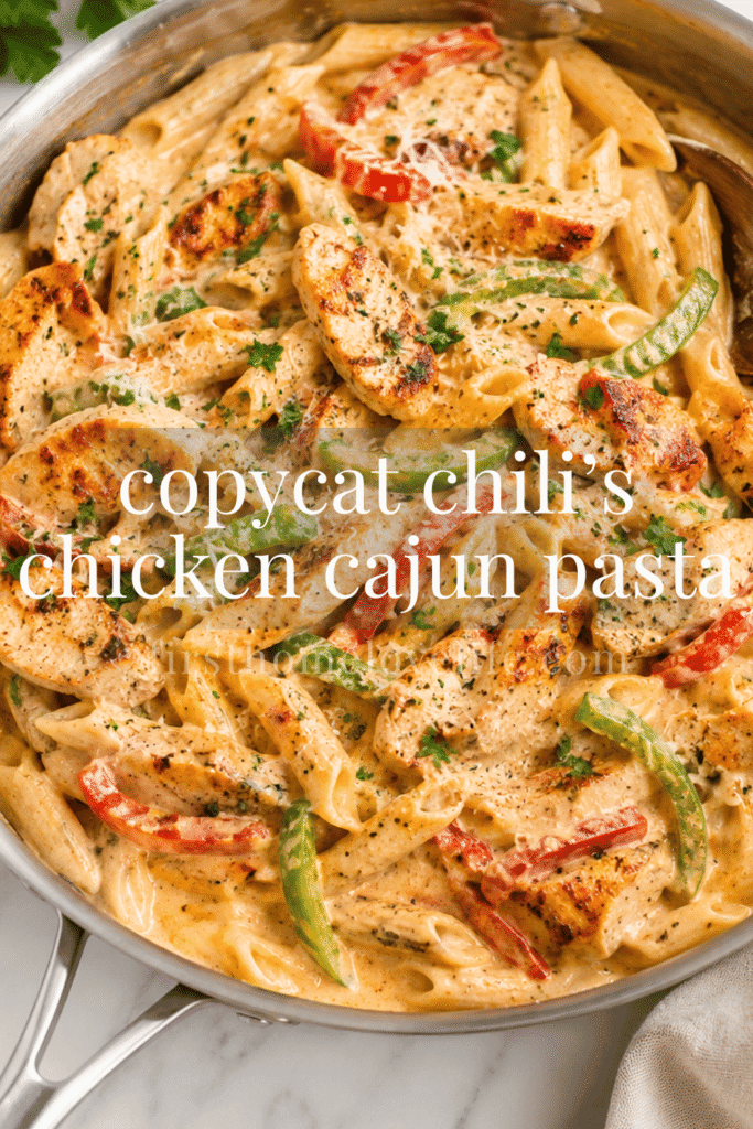 This creamy copycat Chili’s Cajun chicken pasta is packed with bold Cajun flavor, juicy chicken, tender pasta, and rich parmesan cream sauce for the ultimate comfort food dinner.
